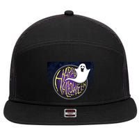 Happy Halloween Ghost Galaxy 7 Panel Mesh Trucker Snapback Hat