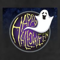 Happy Halloween Ghost Galaxy 7 Panel Mesh Trucker Snapback Hat