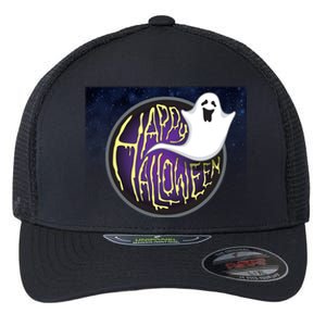 Happy Halloween Ghost Galaxy Flexfit Unipanel Trucker Cap