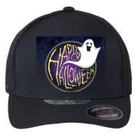 Happy Halloween Ghost Galaxy Flexfit Unipanel Trucker Cap