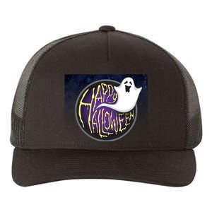 Happy Halloween Ghost Galaxy Yupoong Adult 5-Panel Trucker Hat