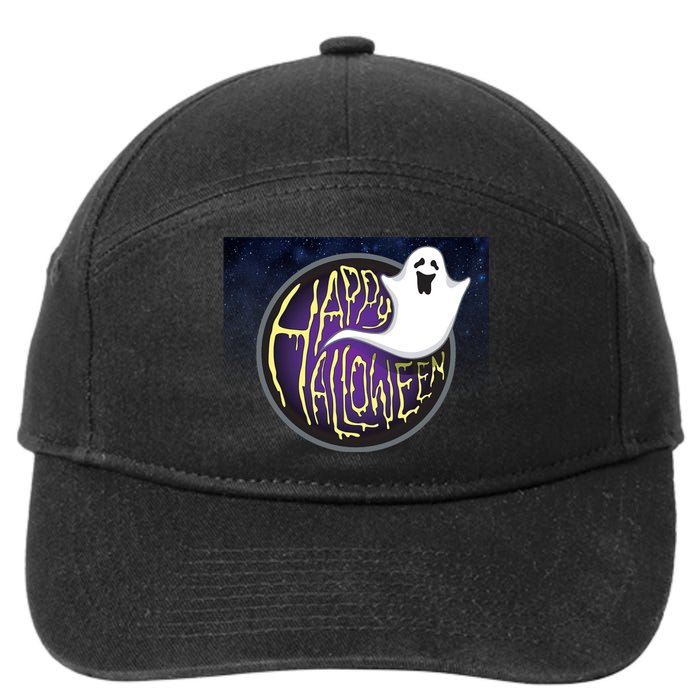 Happy Halloween Ghost Galaxy 7-Panel Snapback Hat