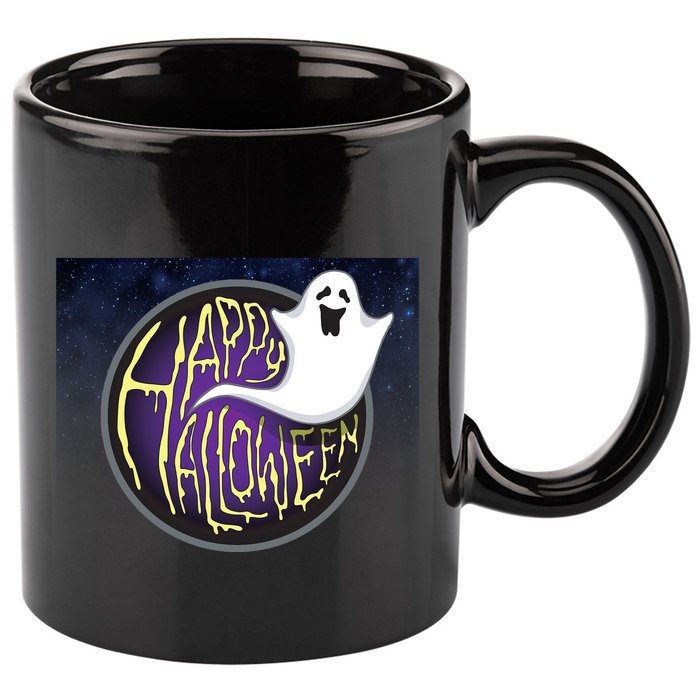 Happy Halloween Ghost Galaxy 11oz C Handle Ceramic Mug