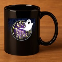 Happy Halloween Ghost Galaxy 11oz C Handle Ceramic Mug