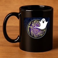 Happy Halloween Ghost Galaxy 11oz C Handle Ceramic Mug
