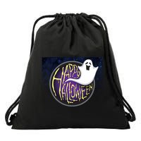 Happy Halloween Ghost Galaxy Drawstring Bag