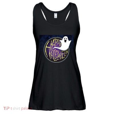 Happy Halloween Ghost Galaxy Ladies Essential Flowy Tank