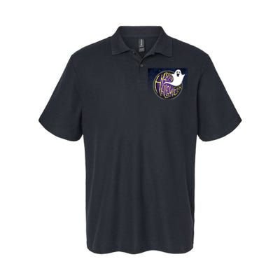 Happy Halloween Ghost Galaxy Softstyle Adult Sport Polo