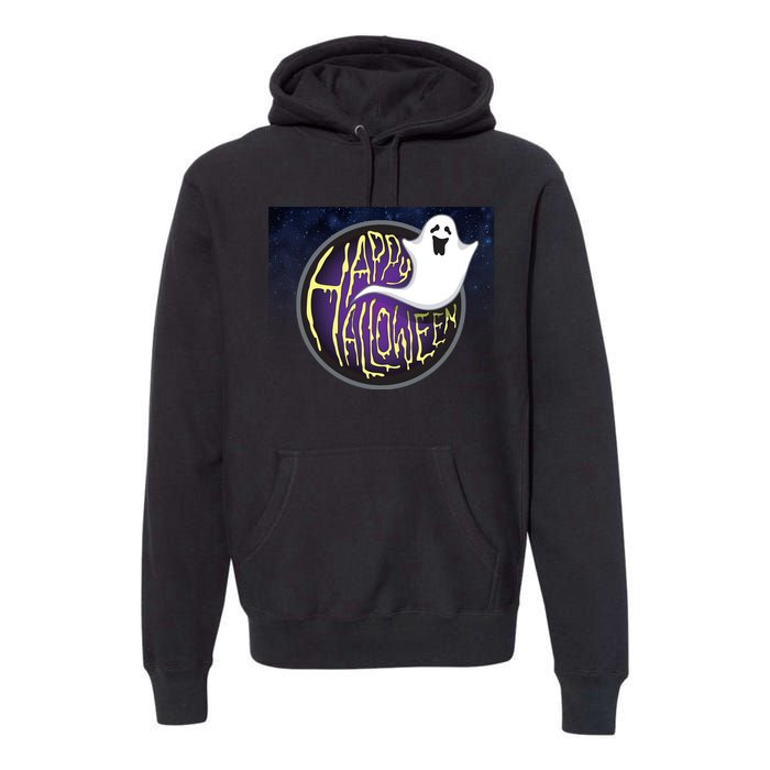 Happy Halloween Ghost Galaxy Premium Hoodie