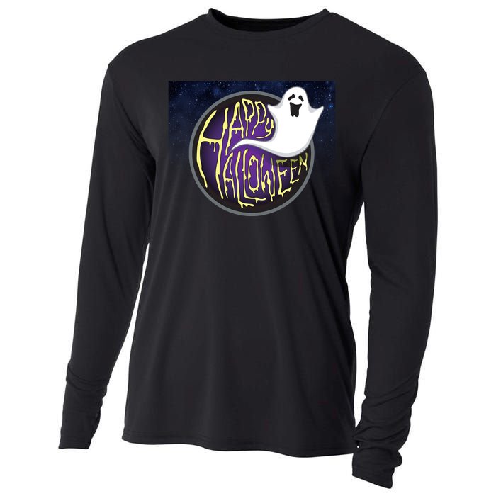 Happy Halloween Ghost Galaxy Cooling Performance Long Sleeve Crew