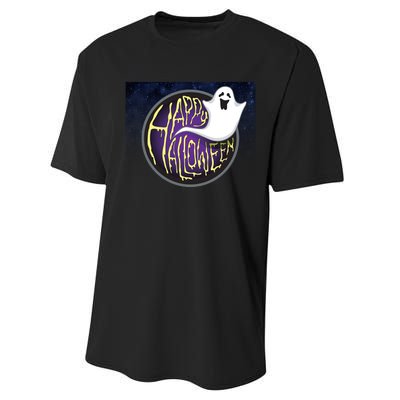 Happy Halloween Ghost Galaxy Performance Sprint T-Shirt