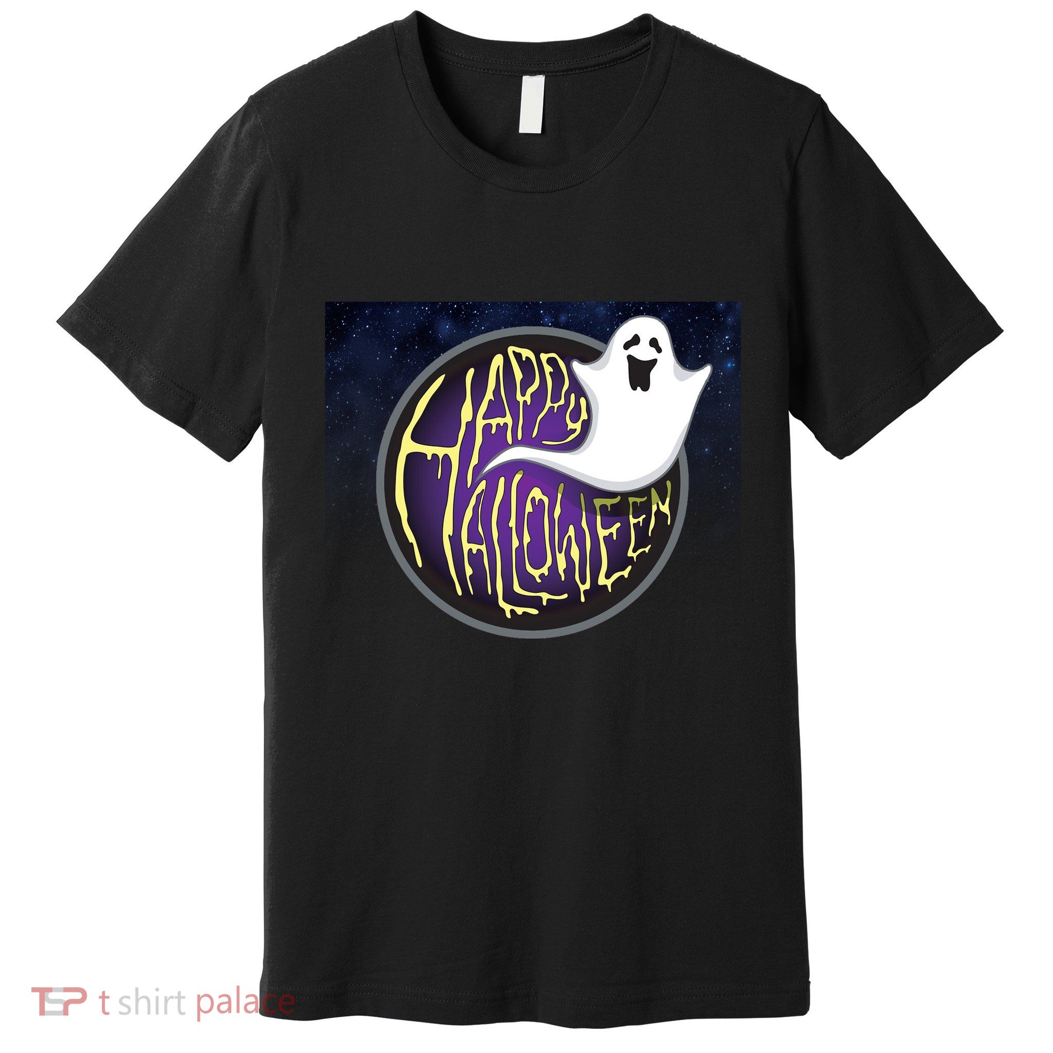 Happy Halloween Ghost Galaxy Premium T-Shirt
