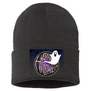 Happy Halloween Ghost Galaxy Sustainable Knit Beanie