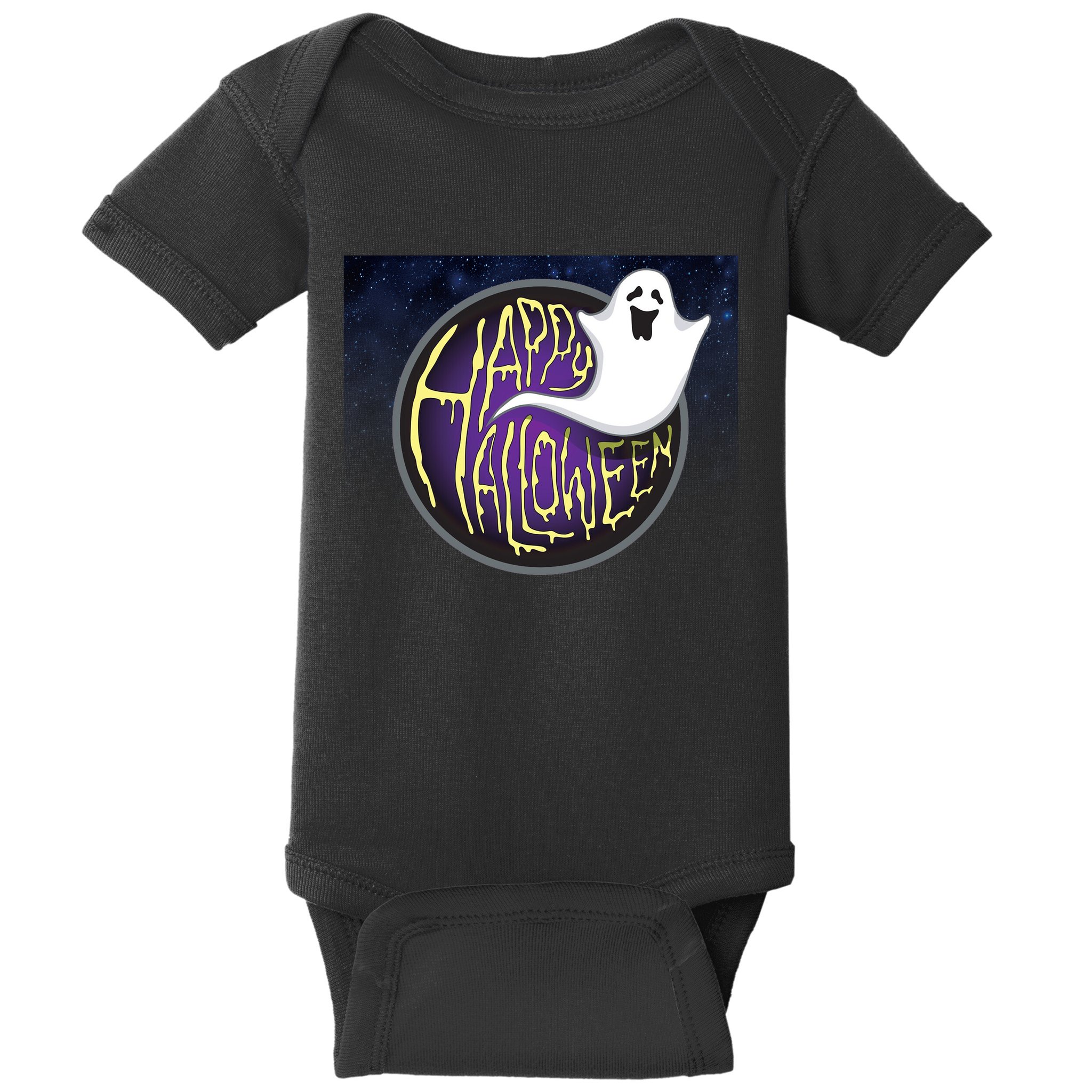 Happy Halloween Ghost Galaxy Baby Bodysuit