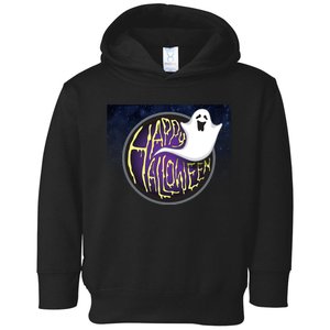 Happy Halloween Ghost Galaxy Toddler Hoodie