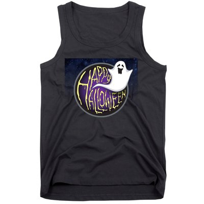 Happy Halloween Ghost Galaxy Tank Top