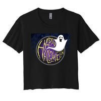 Happy Halloween Ghost Galaxy Women's Crop Top Tee