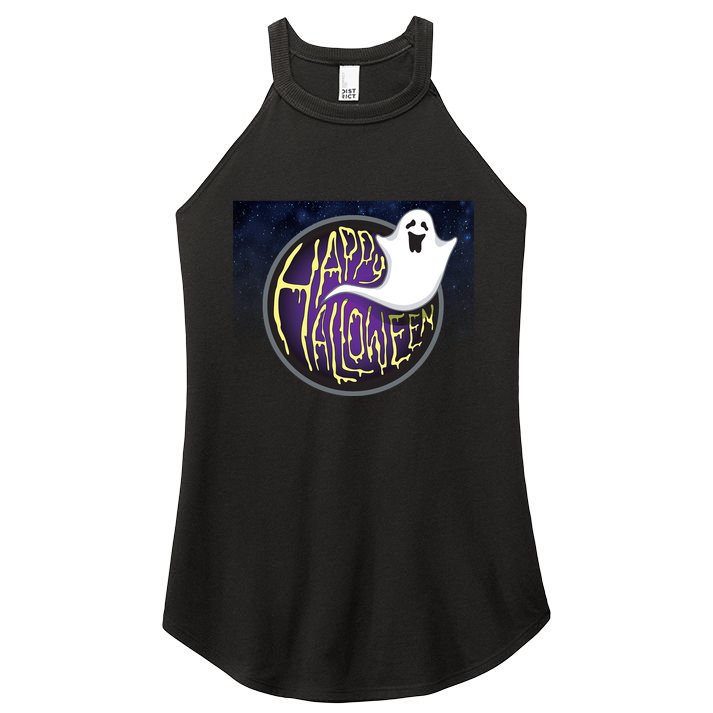 Happy Halloween Ghost Galaxy Women's Perfect Tri Rocker Tank