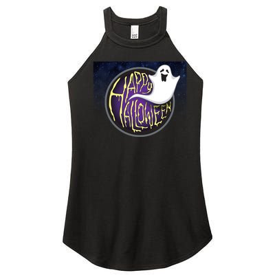 Happy Halloween Ghost Galaxy Women’s Perfect Tri Rocker Tank