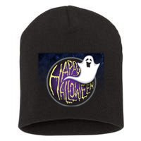 Happy Halloween Ghost Galaxy Short Acrylic Beanie