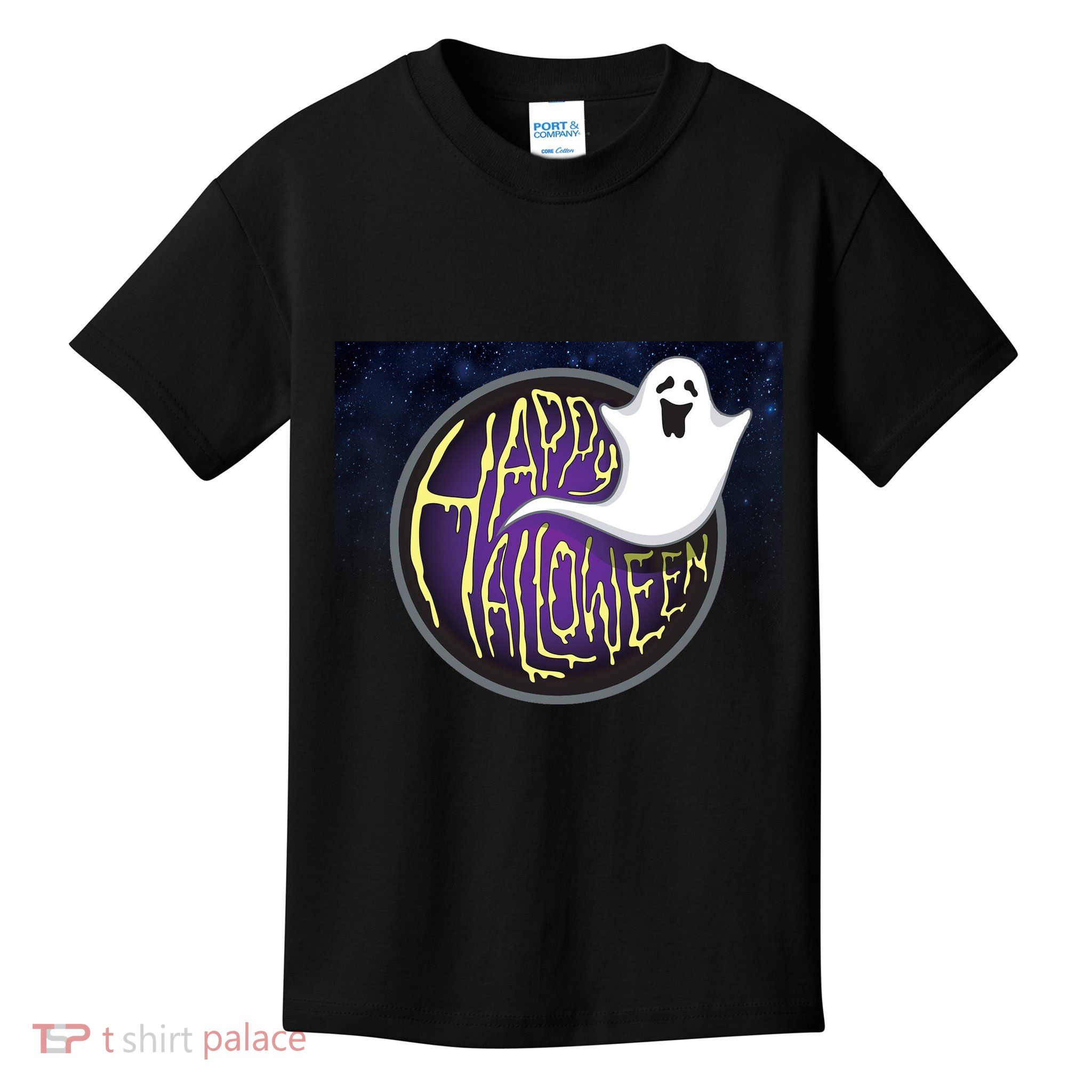 Happy Halloween Ghost Galaxy Kids T-Shirt