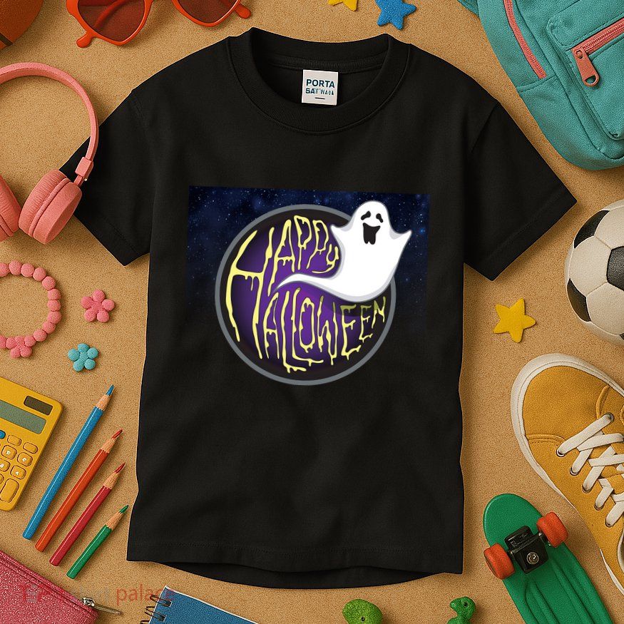Happy Halloween Ghost Galaxy Kids T-Shirt