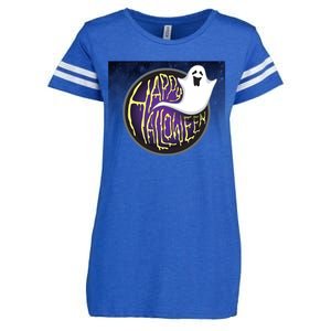 Happy Halloween Ghost Galaxy Enza Ladies Jersey Football T-Shirt