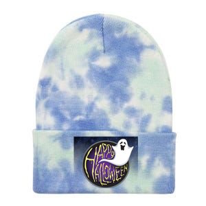 Happy Halloween Ghost Galaxy Tie Dye 12in Knit Beanie