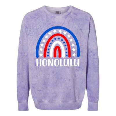 Honolulu Hawaii Gift I Love Honolulu Hawaii Usa Cool Gift Colorblast Crewneck Sweatshirt