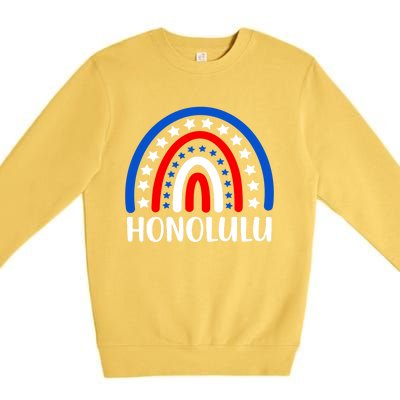 Honolulu Hawaii Gift I Love Honolulu Hawaii Usa Cool Gift Premium Crewneck Sweatshirt