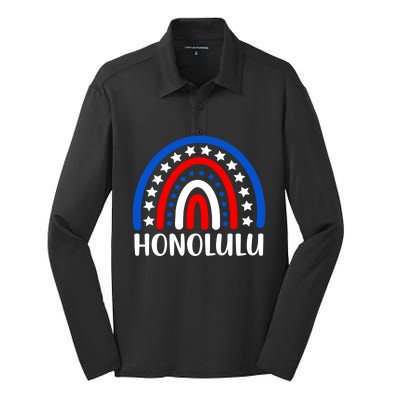 Honolulu Hawaii Gift I Love Honolulu Hawaii Usa Cool Gift Silk Touch Performance Long Sleeve Polo