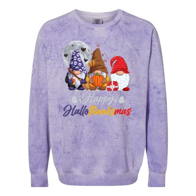 Happy Hallothanksmas Gnomes Colorblast Crewneck Sweatshirt