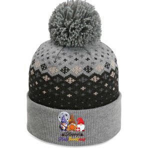 Happy Hallothanksmas Gnomes The Baniff Cuffed Pom Beanie