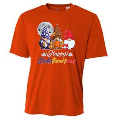 Happy Hallothanksmas Gnomes Cooling Performance Crew T-Shirt