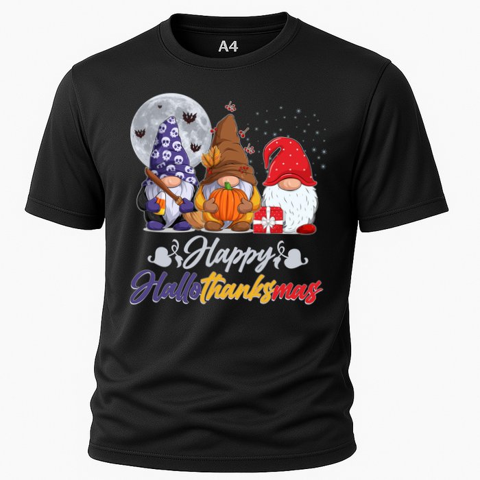 Happy Hallothanksmas Gnomes Cooling Performance Crew T-Shirt