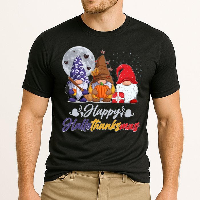 Happy Hallothanksmas Gnomes Cooling Performance Crew T-Shirt