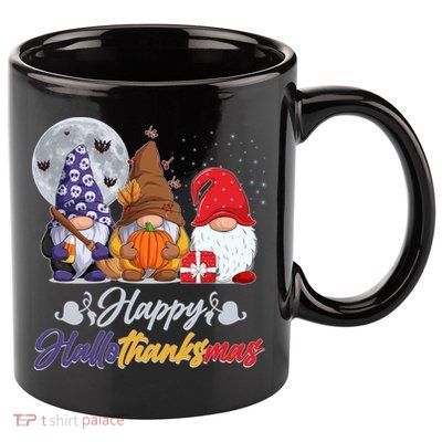 Happy Hallothanksmas Gnomes 11oz C Handle Ceramic Mug