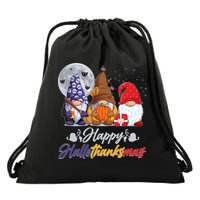 Happy Hallothanksmas Gnomes Drawstring Bag