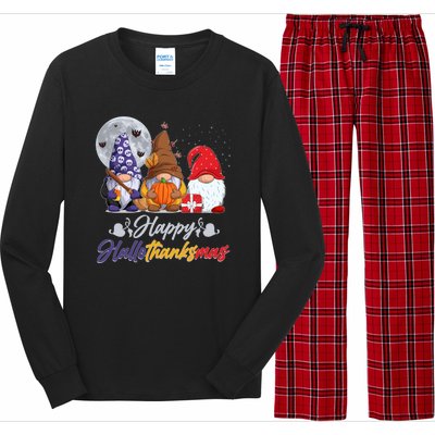 Happy Hallothanksmas Gnomes Long Sleeve Pajama Set