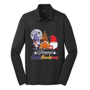 Happy Hallothanksmas Gnomes Silk Touch Performance Long Sleeve Polo