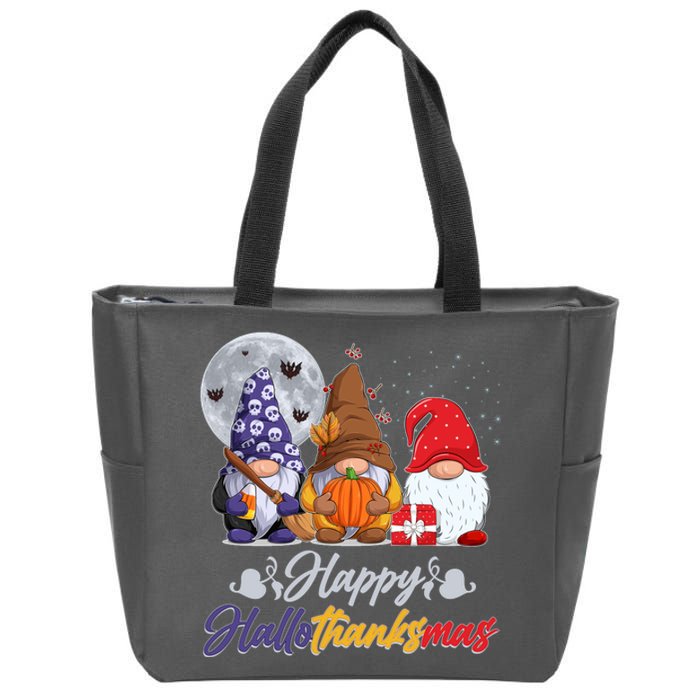 Happy Hallothanksmas Gnomes Zip Tote Bag