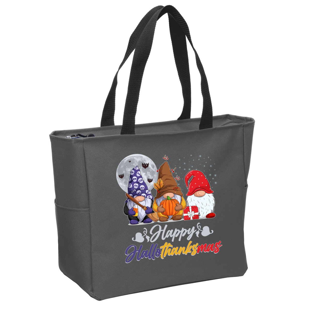 Happy Hallothanksmas Gnomes Zip Tote Bag