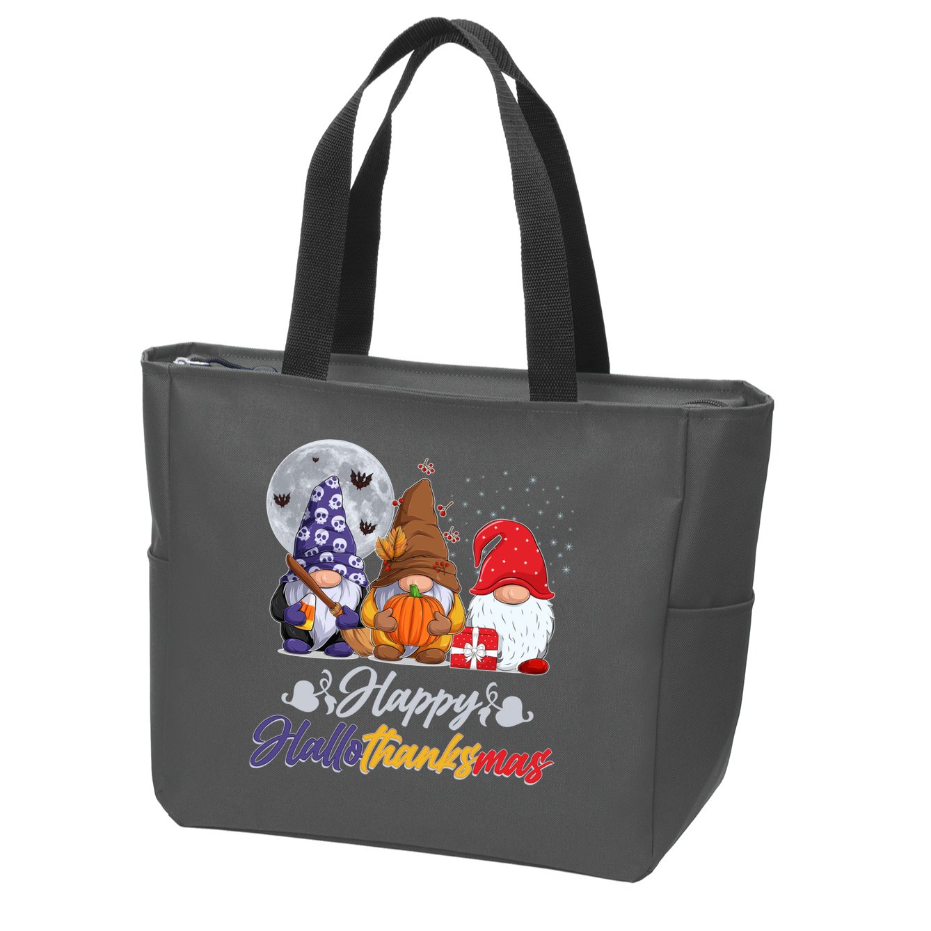 Happy Hallothanksmas Gnomes Zip Tote Bag