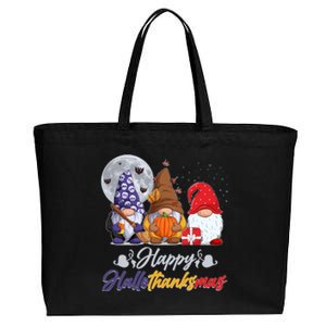 Happy Hallothanksmas Gnomes Cotton Canvas Jumbo Tote