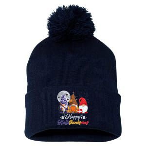 Happy Hallothanksmas Gnomes Pom Pom 12in Knit Beanie