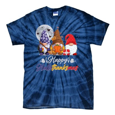 Happy Hallothanksmas Gnomes Tie-Dye T-Shirt