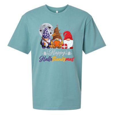 Happy Hallothanksmas Gnomes Sueded Cloud Jersey T-Shirt