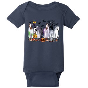 Halloween Horse Ghost Boo Pumpkin Costume Spooky Season Baby Bodysuit