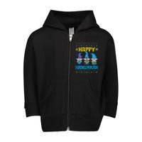 Happy Hanukkah Gnomes Ugly Chanukah Jewish  Toddler Zip Fleece Hoodie