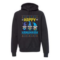 Happy Hanukkah Gnomes Ugly Chanukah Jewish  Premium Hoodie